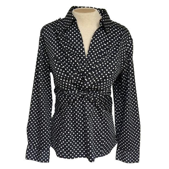 Jones New York Tops - Jones New York Polka Dot Twist Front Blouse L